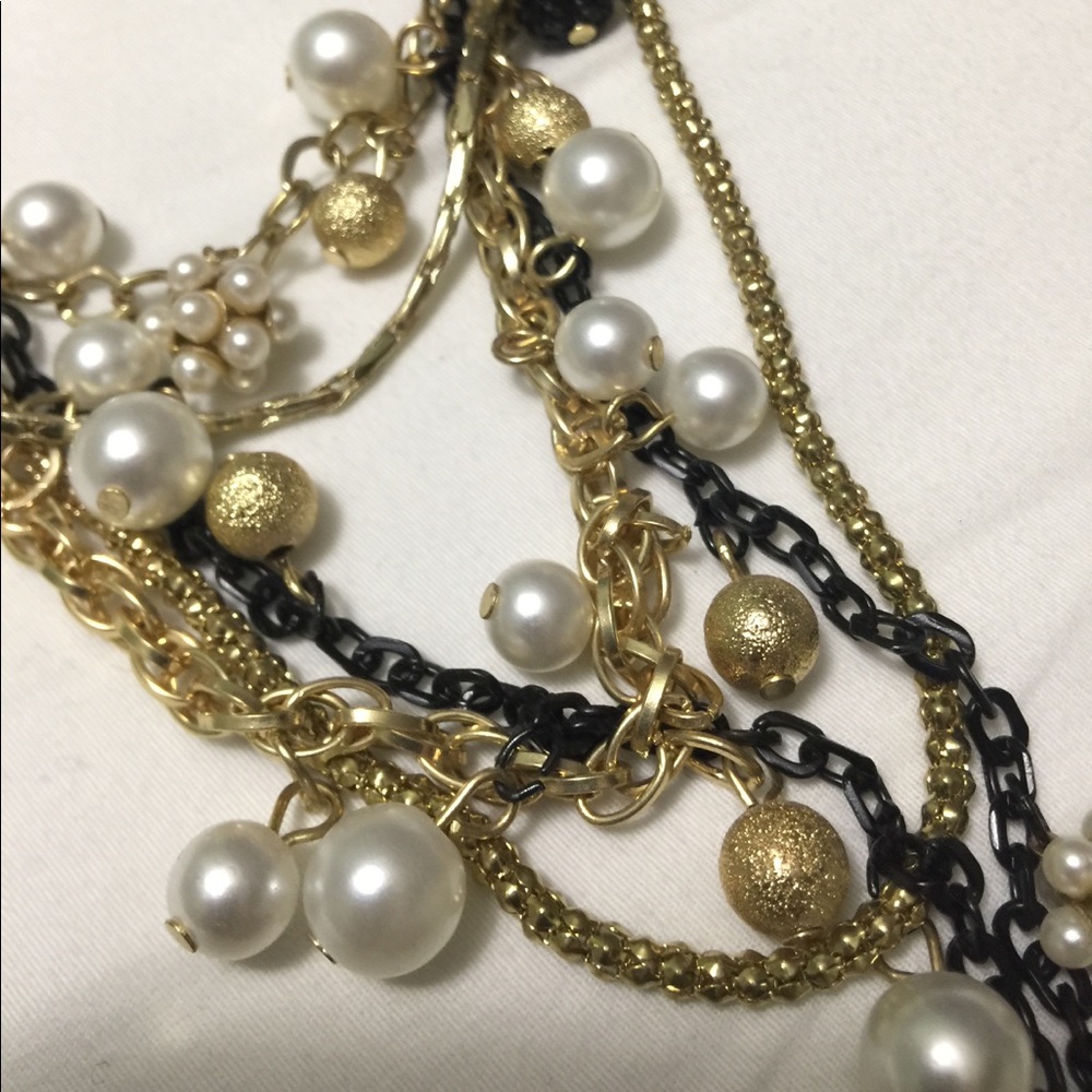 Black and Gold Layered Necklace